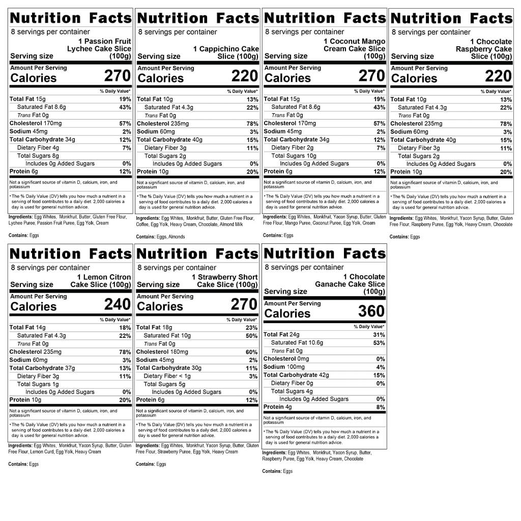 Cake Sampler Nutrition Facts