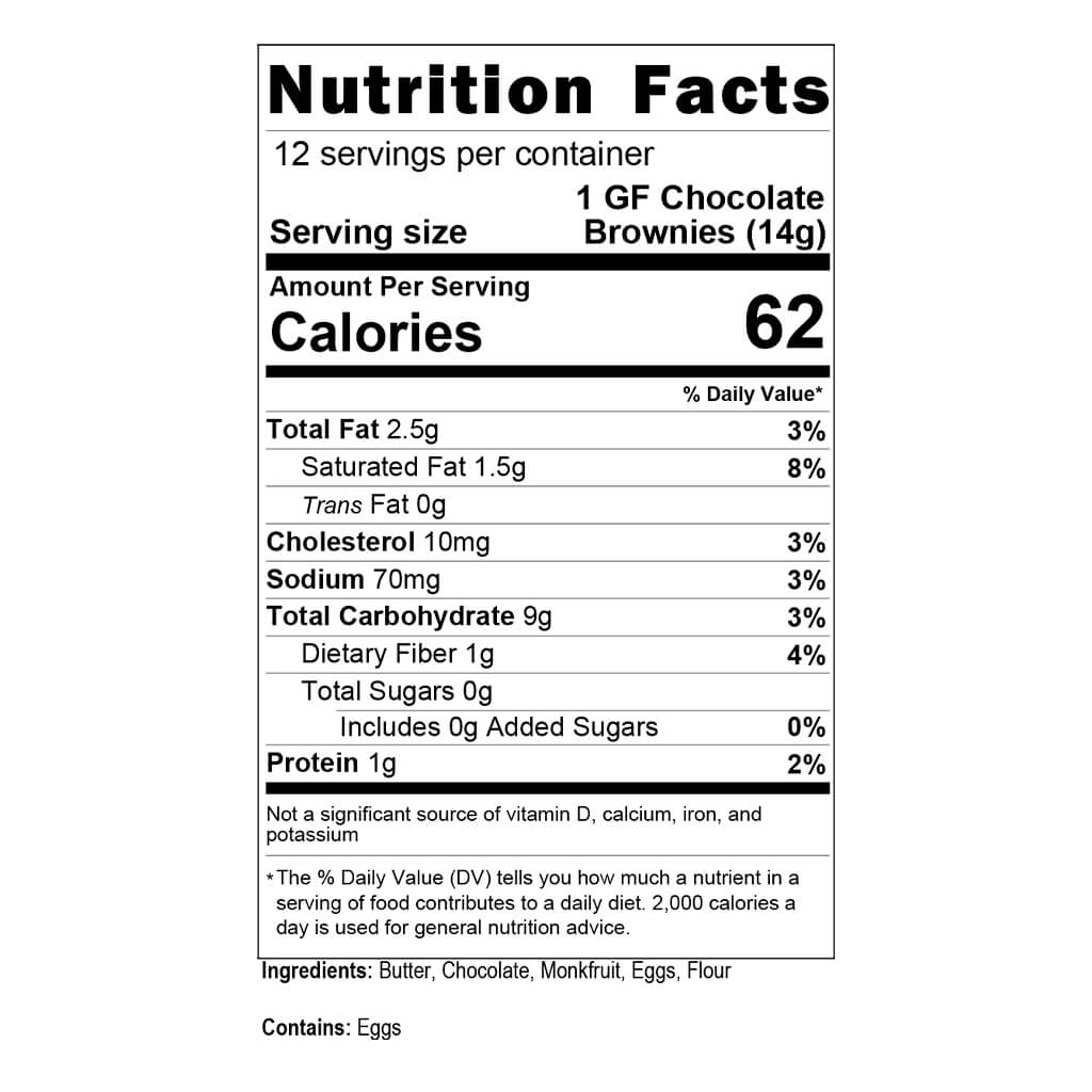 Chou Chou Brownies Nutrition Facts